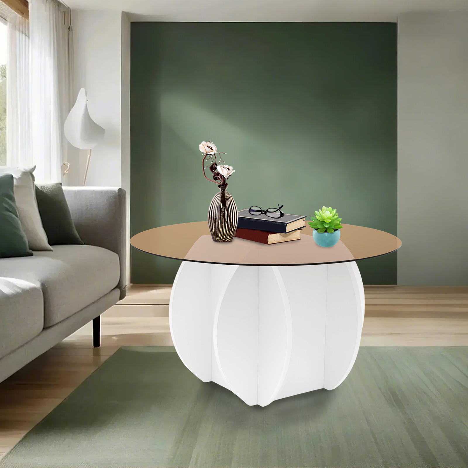 Modern Round Coffee Table 27.6 - Book Weight Glass 리뷰 및 가격