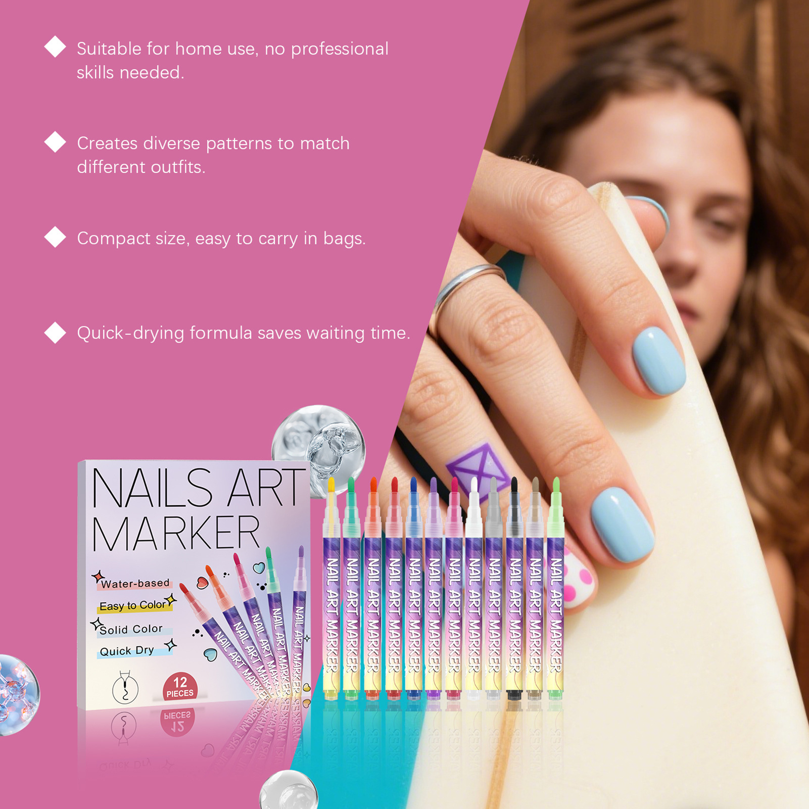 12Pcs Nail Art Pens With Fine  - Correction Pen Fine 리뷰 및 가격