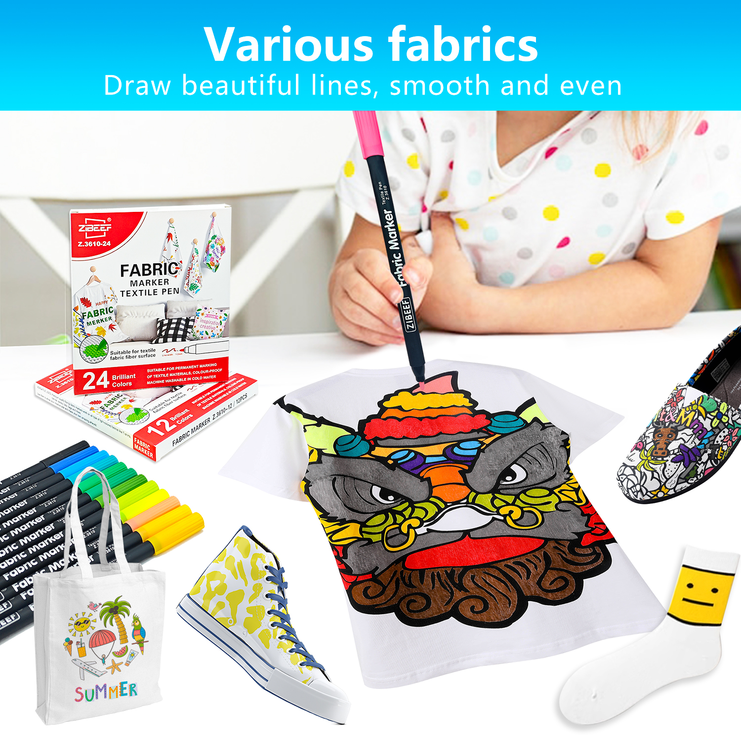 12/24 Color Fabric Markers-Fin - Correction Pen Fine 리뷰 및 가격