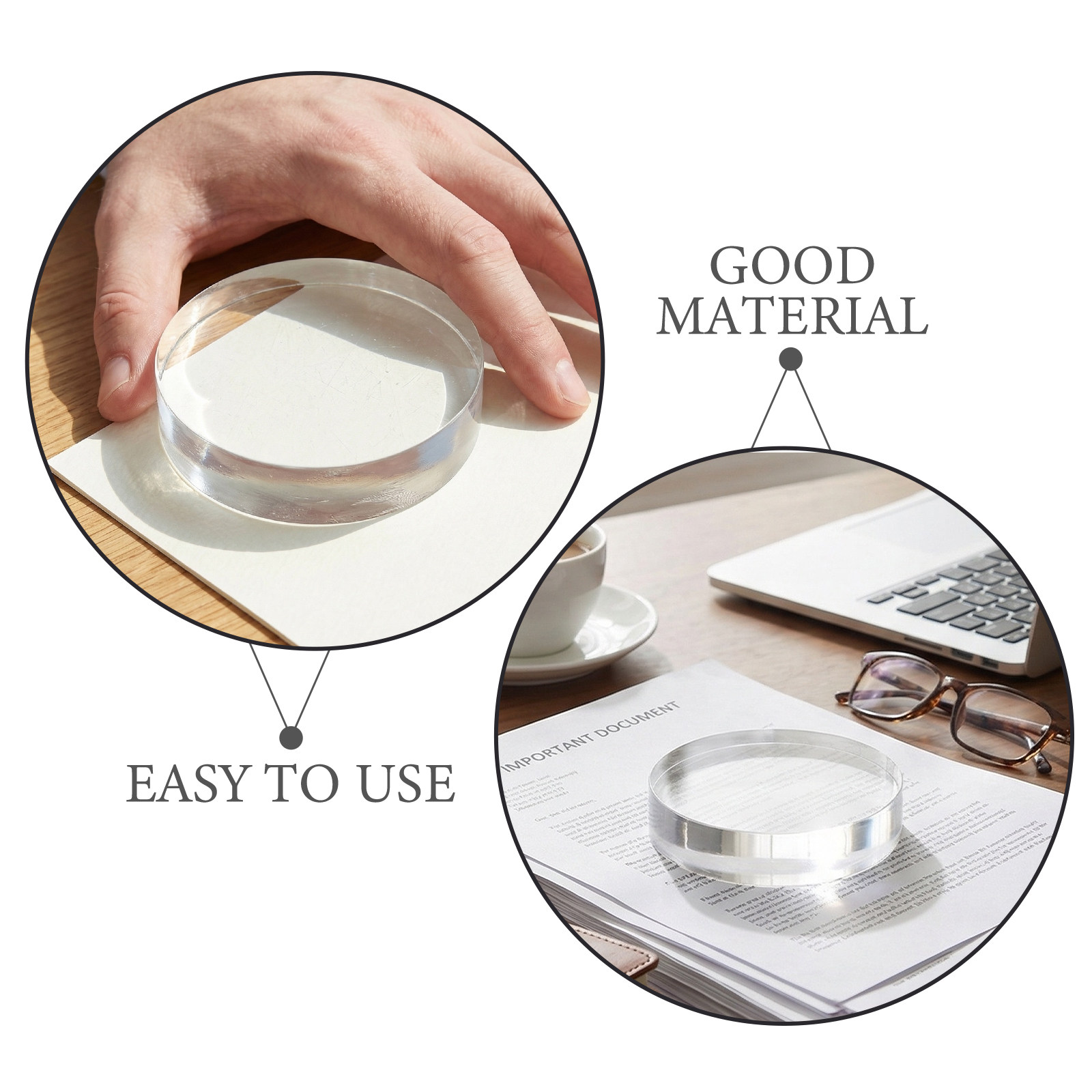 3.15 Inch Round Clear Crystal  - Book Weight Glass 리뷰 및 가격