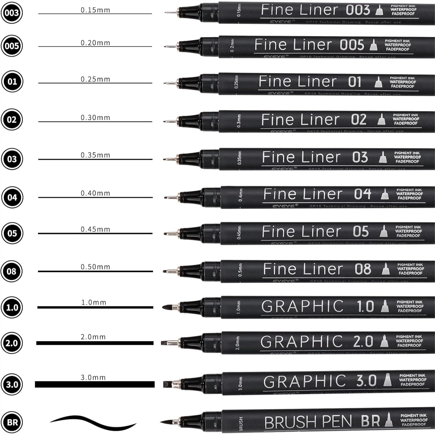 Micro Fineliner Pens Set, 12 B - Archive Box Set 리뷰 및 가격