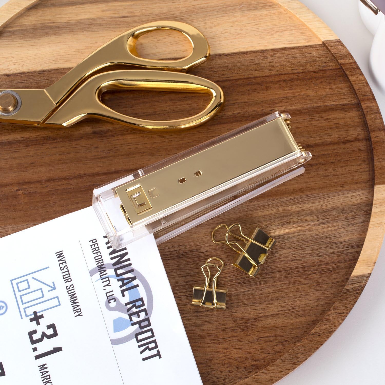 Compact Clear Acrylic Gold Sta - Stapler Half Strip 리뷰 및 가격