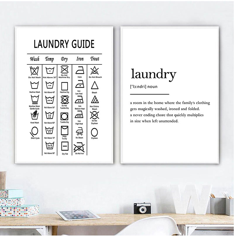 Laundry Guide Canvas Painting  - Ink Blotter Paper 리뷰 및 가격