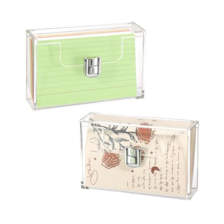 2 Pack Clear Acrylic Index Car - Card Index Box 리뷰 및 가격
