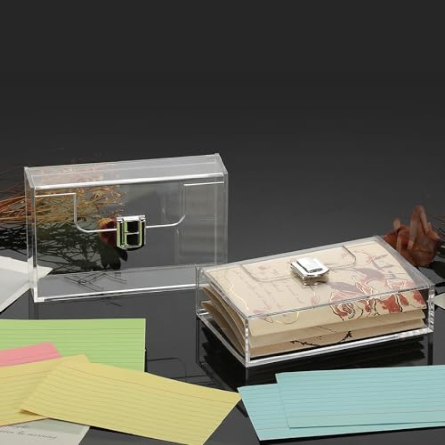2 Pack Clear Acrylic Index Car - Card Index Box 리뷰 및 가격