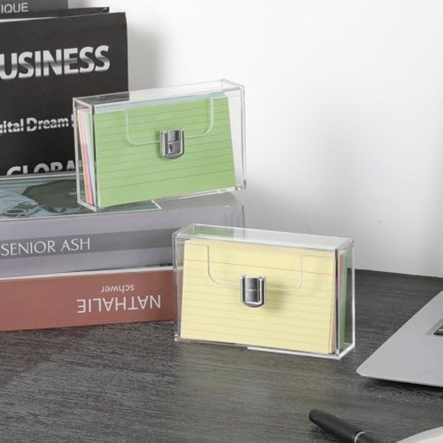 2 Pack Clear Acrylic Index Car - Card Index Box 리뷰 및 가격