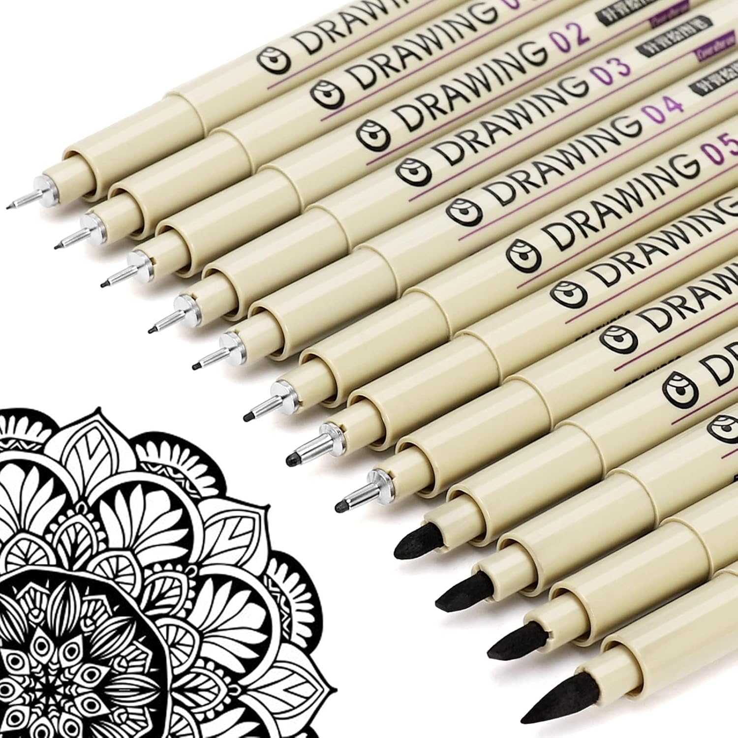 12 Black Fine Line Drawing Pen - Archive Box Set 리뷰 및 가격