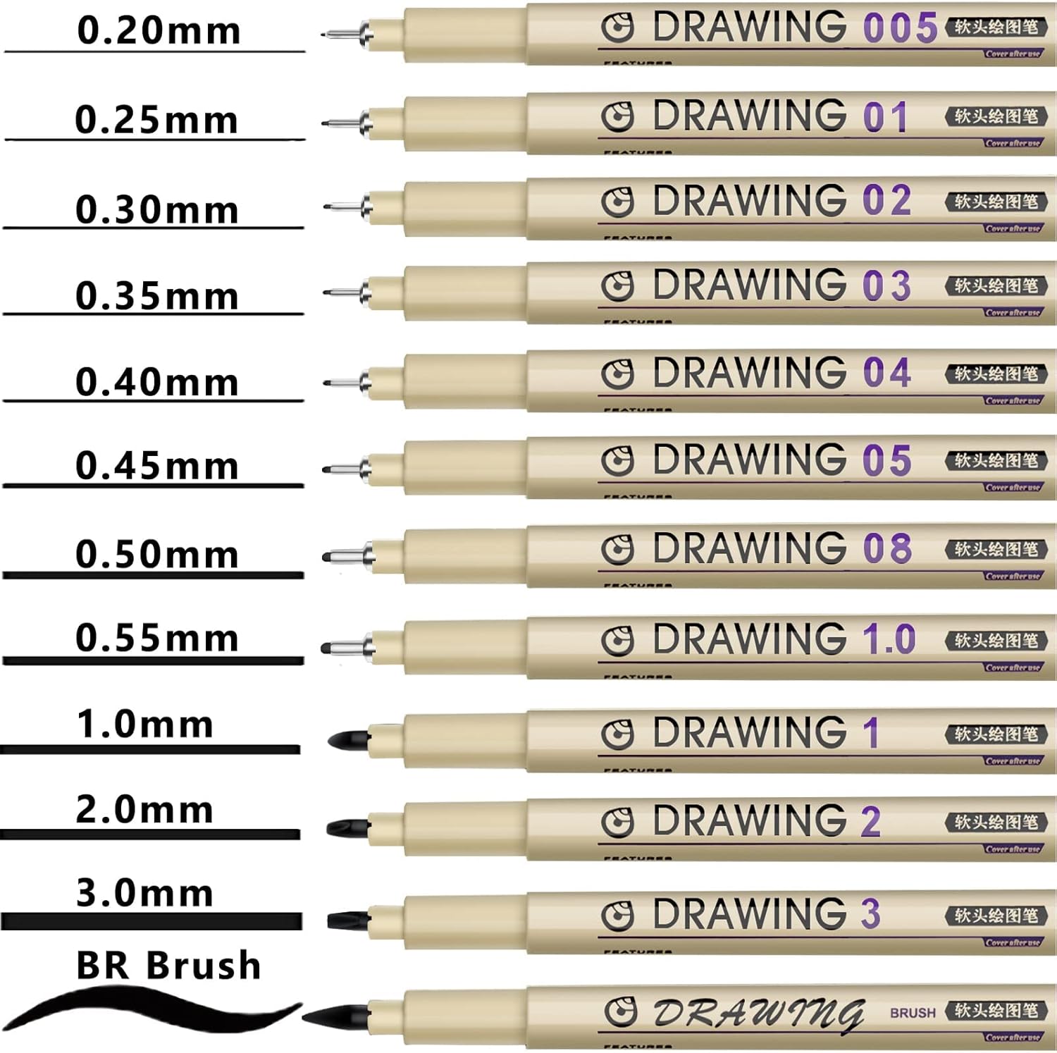 12 Black Fine Line Drawing Pen - Archive Box Set 리뷰 및 가격