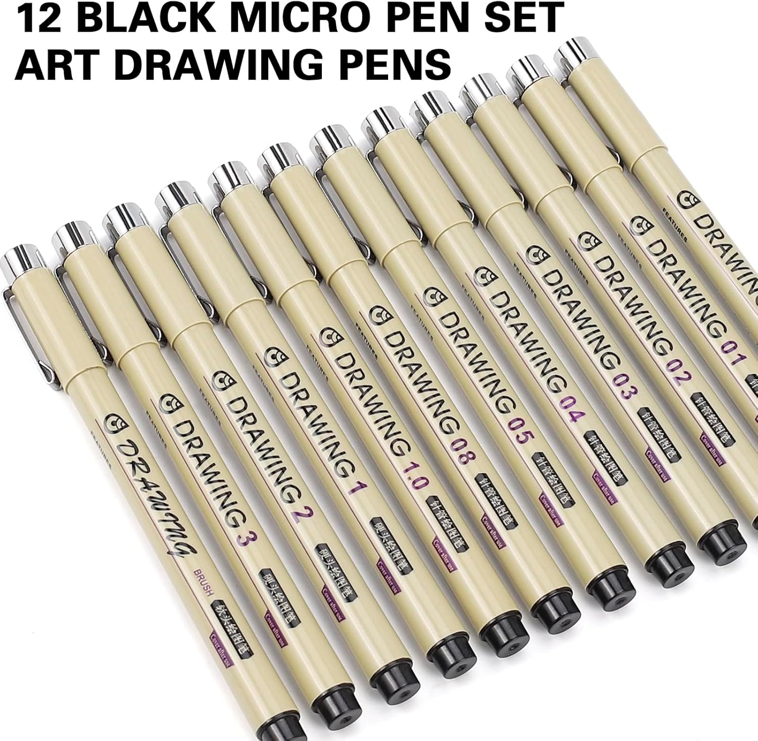 12 Black Fine Line Drawing Pen - Archive Box Set 리뷰 및 가격