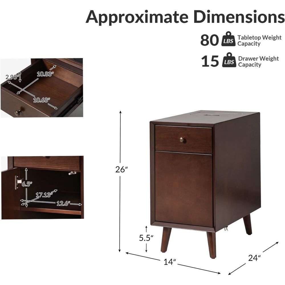 Walnut Charging Station End Ta - Magazine Holder Rack 리뷰 및 가격