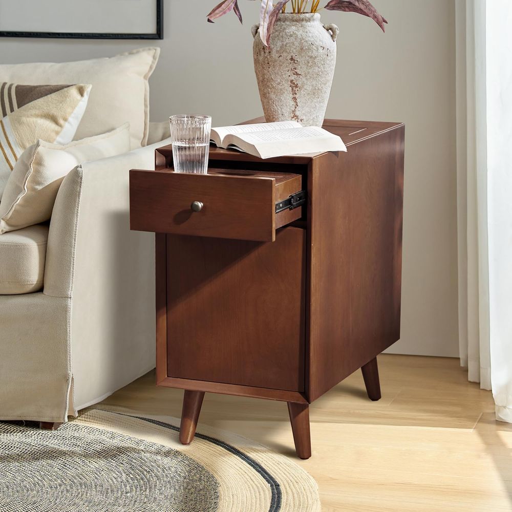 Walnut Charging Station End Ta - Magazine Holder Rack 리뷰 및 가격