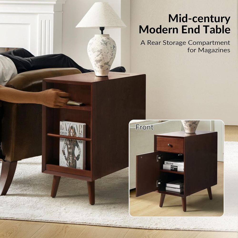 Walnut Charging Station End Ta - Magazine Holder Rack 리뷰 및 가격