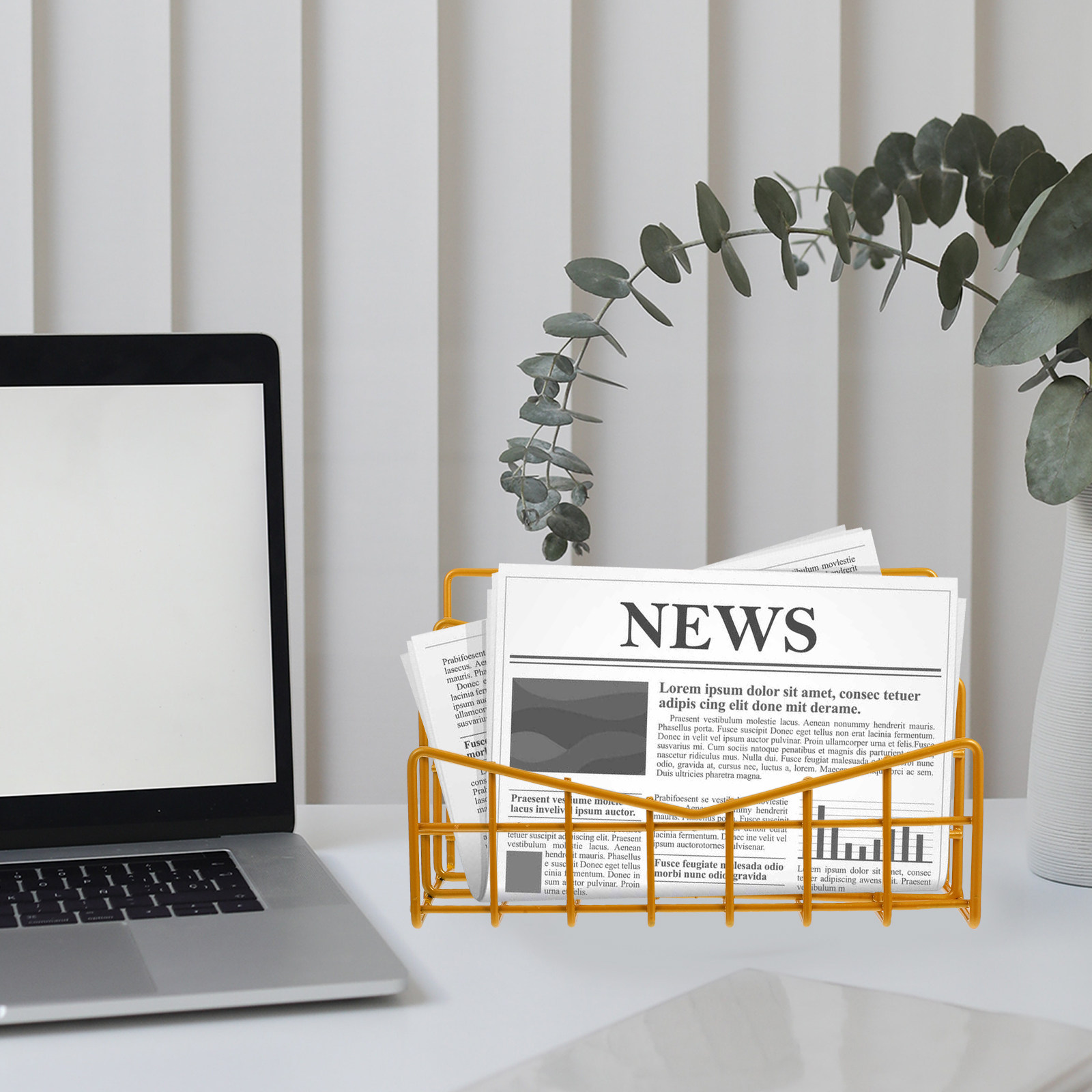 1Pcs Electroplated Metal Stora - Magazine Holder Rack 리뷰 및 가격