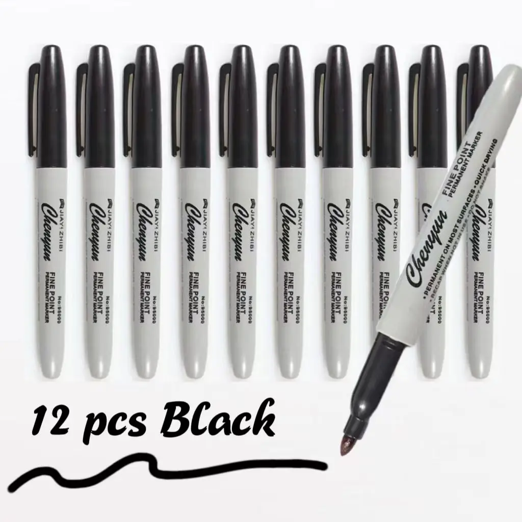 12pcs Black Permanent Marker P - Correction Pen Fine 리뷰 및 가격